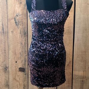 Hailey Logan by Adrianna Papell sequin prom dress